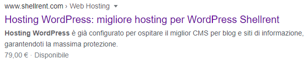 Tag Title Shellrent su Google