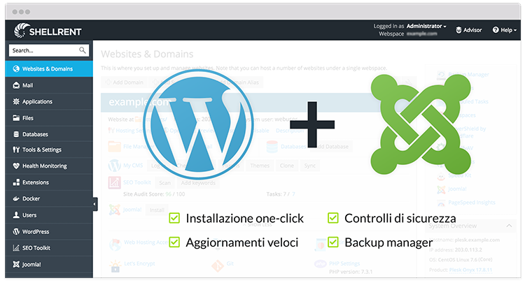 WordPress Toolkit e Joomla Toolkit by Plesk